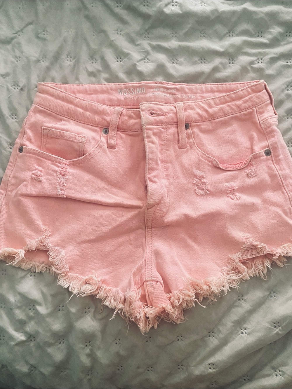 Mossimo Supply Co. Pastel Pink Frayed Denim Shorts